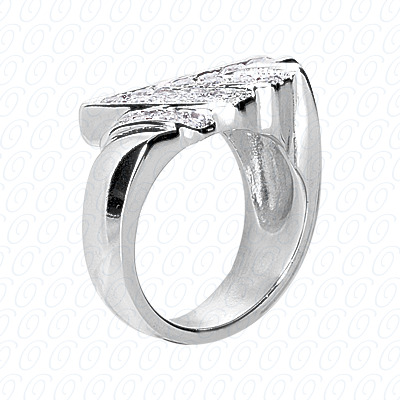 14 Karat White Gold  Cut Diamond Unique Engagement Ring 