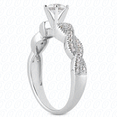 14 Karat White Gold  Cut Diamond Unique Engagement Ring 