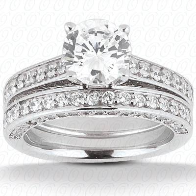 14 Karat White Gold  Cut Diamond Unique Engagement Ring 