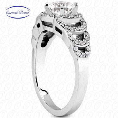 0.34 CT. 14 Karat Pink Gold Halo Petite  Cut Diamond Engagement Ring Petite Style