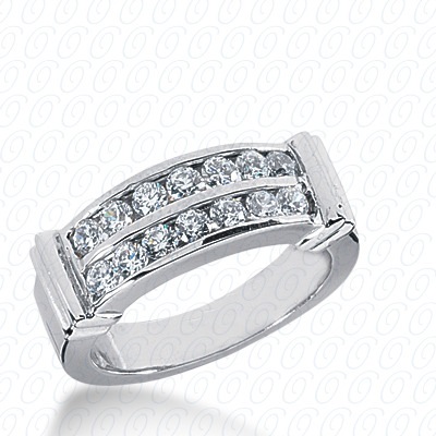 14 Karat White Gold  Cut Diamond Unique Engagement Ring 