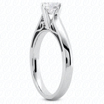 14 Karat White Gold  Cut Diamond Unique Engagement Ring 