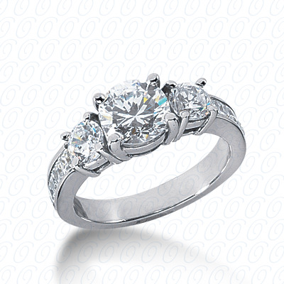 14KP Round  Cut Diamond Unique Engagement Ring 1.10 CT.