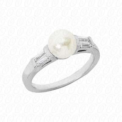 14 Karat White Gold  Cut Diamond Unique Engagement Ring 