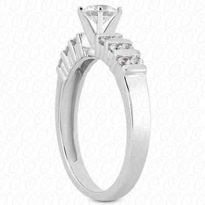 14 Karat White Gold  Cut Diamond Unique Engagement Ring 