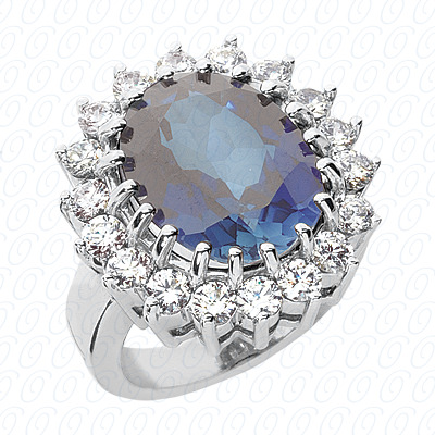 14 Karat White Gold  Cut Diamond Unique Engagement Ring 