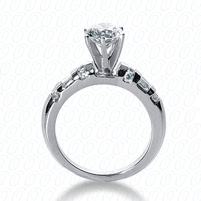 14 Karat White Gold  Cut Diamond Unique Engagement Ring 