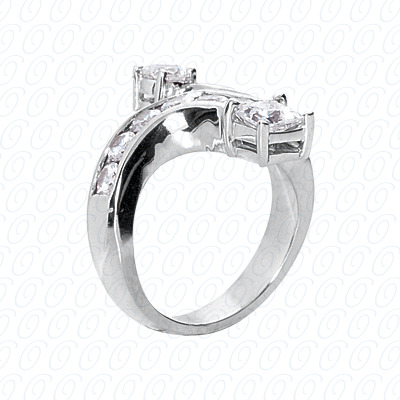 14 Karat White Gold  Cut Diamond Unique Engagement Ring 