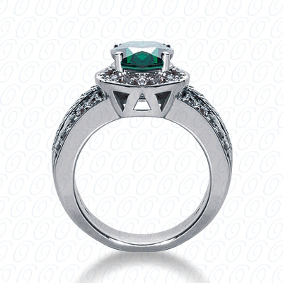 14 Karat White Gold  Cut Diamond Unique Engagement Ring 