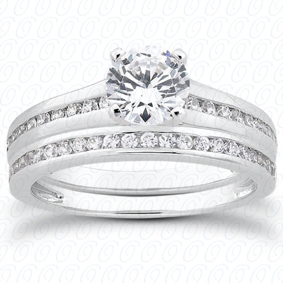 14 Karat White Gold  Cut Diamond Unique Engagement Ring 