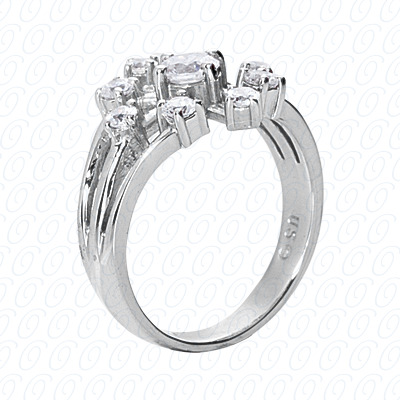 14 Karat White Gold  Cut Diamond Unique Engagement Ring 