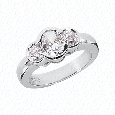 14 Karat White Gold  Cut Diamond Unique Engagement Ring 