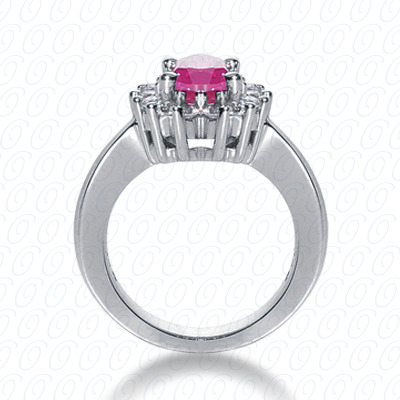 14 Karat White Gold  Cut Diamond Unique Engagement Ring 