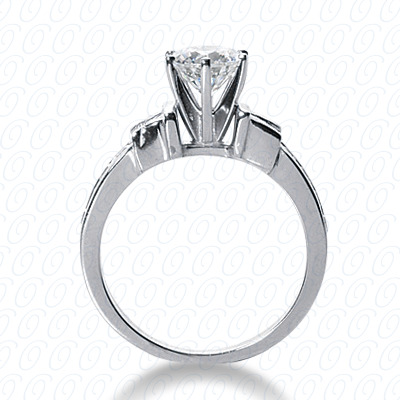 14 Karat White Gold  Cut Diamond Unique Engagement Ring 