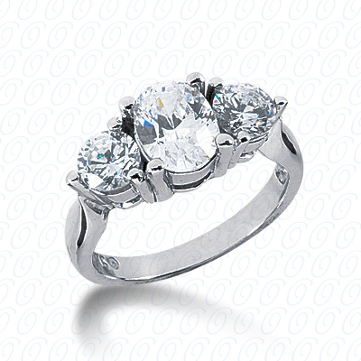 14KP Combination Cut Diamond Unique Engagement Ring 1.00 CT.