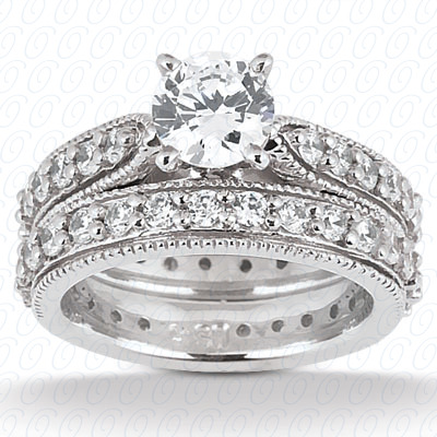 14 Karat White Gold  Cut Diamond Unique Engagement Ring 