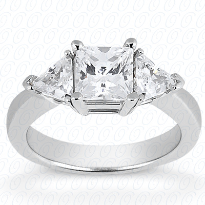 14KP Combination Cut Diamond Unique <br>Engagement Ring 0.30 CT. Three Stones Style