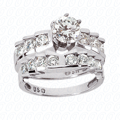 14 Karat White Gold  Cut Diamond Unique Engagement Ring 