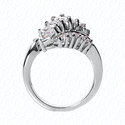 14 Karat White Gold  Cut Diamond Unique Engagement Ring 