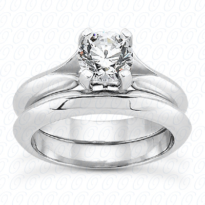 14 Karat White Gold  Cut Diamond Unique Engagement Ring 