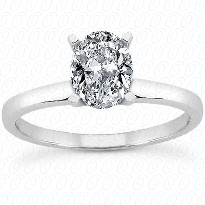0.00 CT. 14 Karat Pink Gold Oval Cut Diamond Engagement Ring Solitaires Style