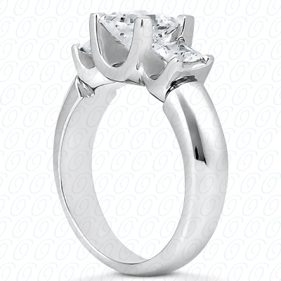 14 Karat White Gold  Cut Diamond Unique Engagement Ring 