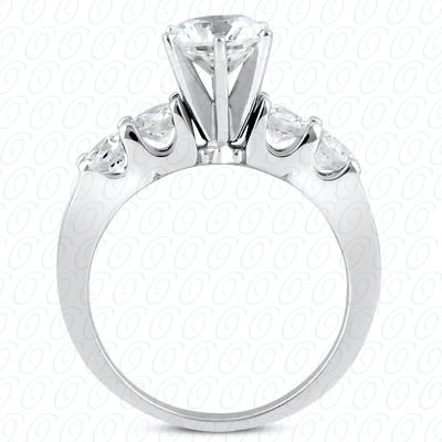 14 Karat White Gold  Cut Diamond Unique Engagement Ring 