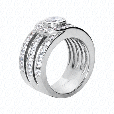 14 Karat White Gold  Cut Diamond Unique Engagement Ring 