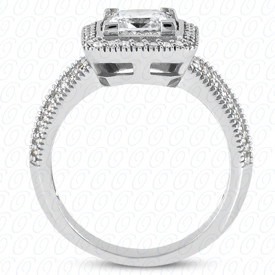14 Karat White Gold  Cut Diamond Unique Engagement Ring 