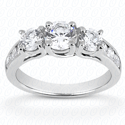 14KP Round  Cut Diamond Unique Engagement Ring 0.48 CT.