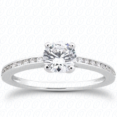 14 Karat White Gold  Cut Diamond Unique Engagement Ring 