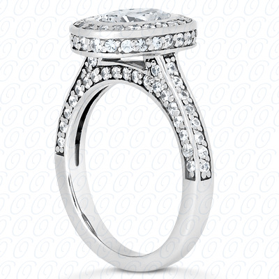 14 Karat White Gold  Cut Diamond Unique Engagement Ring 