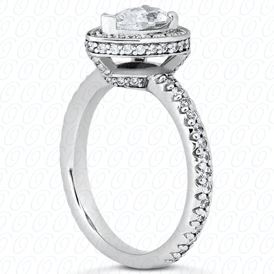 14 Karat White Gold  Cut Diamond Unique Engagement Ring 