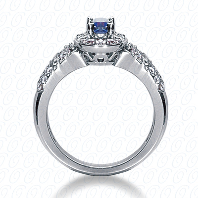 14 Karat White Gold  Cut Diamond Unique Engagement Ring 