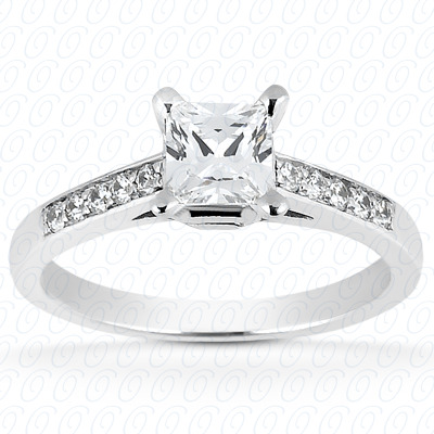 14 Karat White Gold  Cut Diamond Unique Engagement Ring 