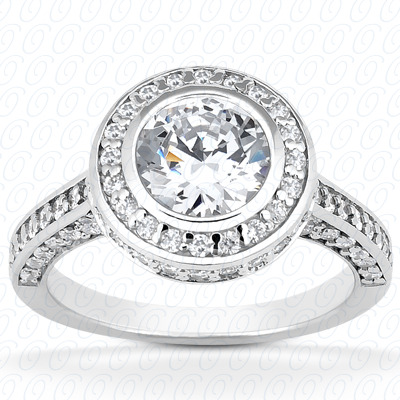 14 Karat White Gold  Cut Diamond Unique Engagement Ring 