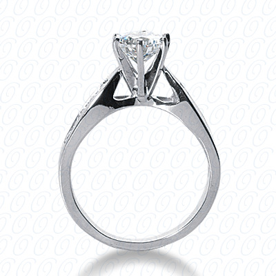 14 Karat White Gold  Cut Diamond Unique Engagement Ring 