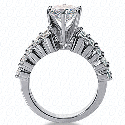 14 Karat White Gold  Cut Diamond Unique Engagement Ring 