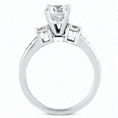 14 Karat White Gold  Cut Diamond Unique Engagement Ring 