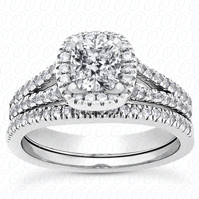 0.43 CT. 14 Karat Pink Gold Halo Petite  Cut Diamond Engagement Ring Petite Style