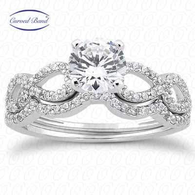 14 Karat White Gold  Cut Diamond Unique Engagement Ring 