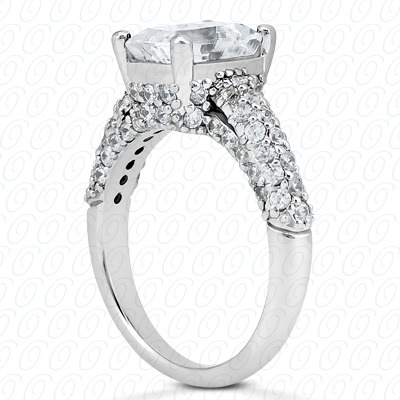 14 Karat White Gold  Cut Diamond Unique Engagement Ring 
