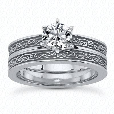 14 Karat White Gold  Cut Diamond Unique Engagement Ring 
