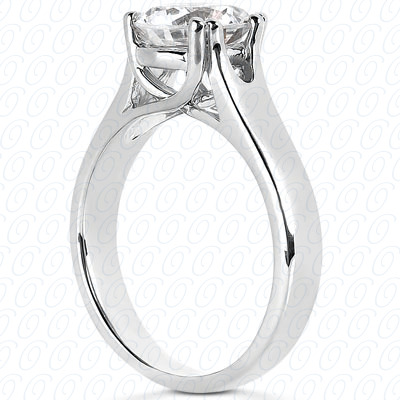 14 Karat White Gold  Cut Diamond Unique Engagement Ring 