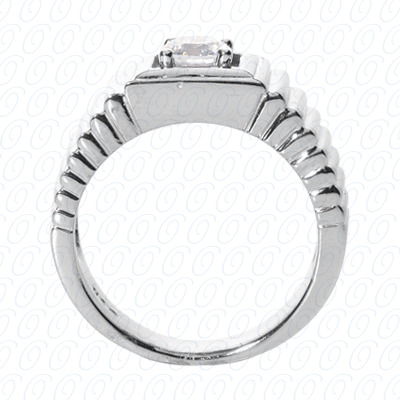 14 Karat White Gold  Cut Diamond Unique Engagement Ring 