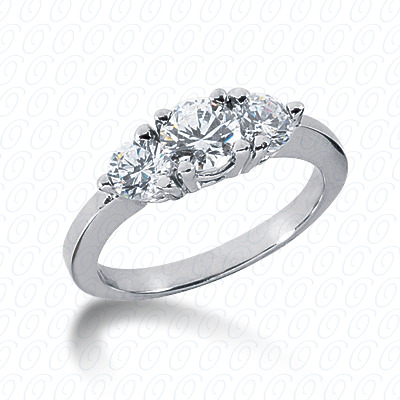 14 Karat White Gold  Cut Diamond Unique Engagement Ring 