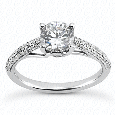 14 Karat White Gold  Cut Diamond Unique Engagement Ring 