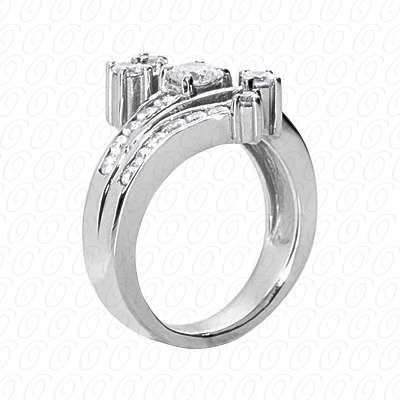 14 Karat White Gold  Cut Diamond Unique Engagement Ring 