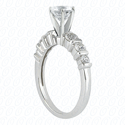 14 Karat White Gold  Cut Diamond Unique Engagement Ring 