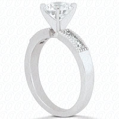 14 Karat White Gold  Cut Diamond Unique Engagement Ring 
